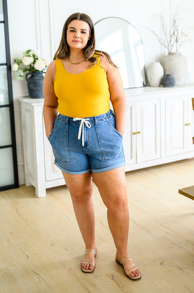 Seamless Reversible Tank in Mustard