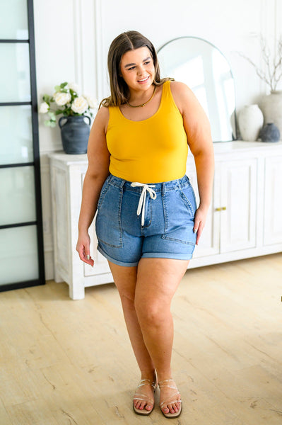 Seamless Reversible Tank in Mustard