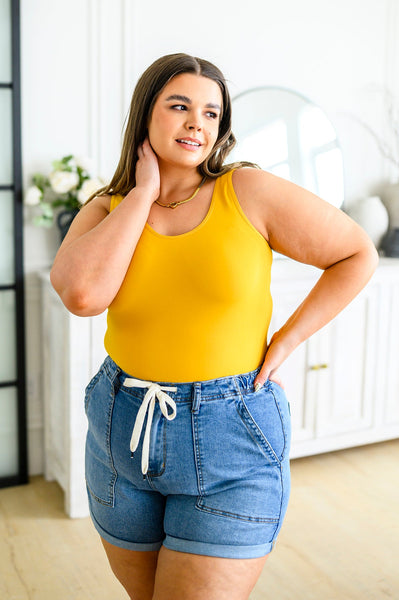 Seamless Reversible Tank in Mustard