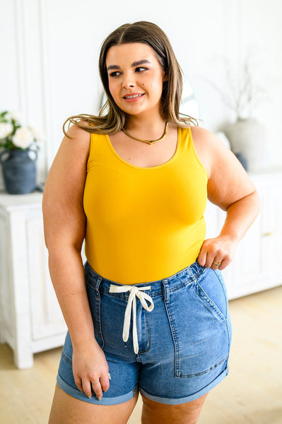 Seamless Reversible Tank in Mustard