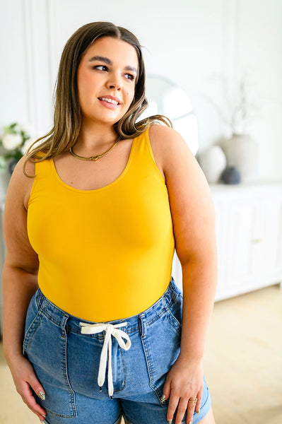 Seamless Reversible Tank in Mustard