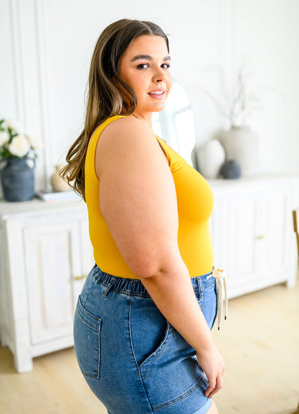 Seamless Reversible Tank in Mustard