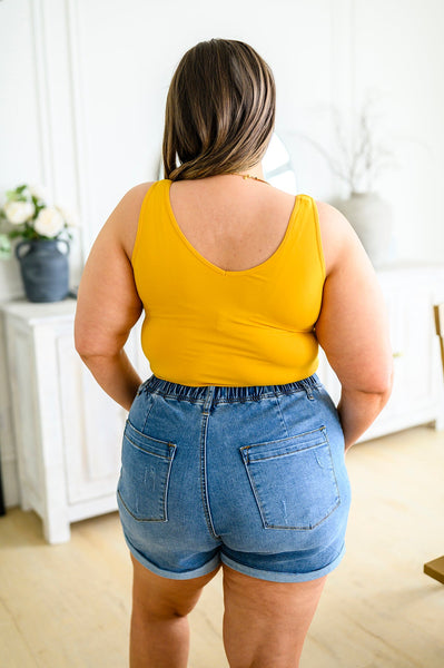 Seamless Reversible Tank in Mustard